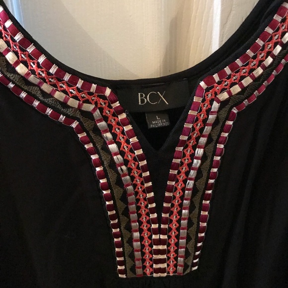 BCX Split Neck Embroidered Black Romper BLACK FRIDAY SALE - Picture 5 of 6